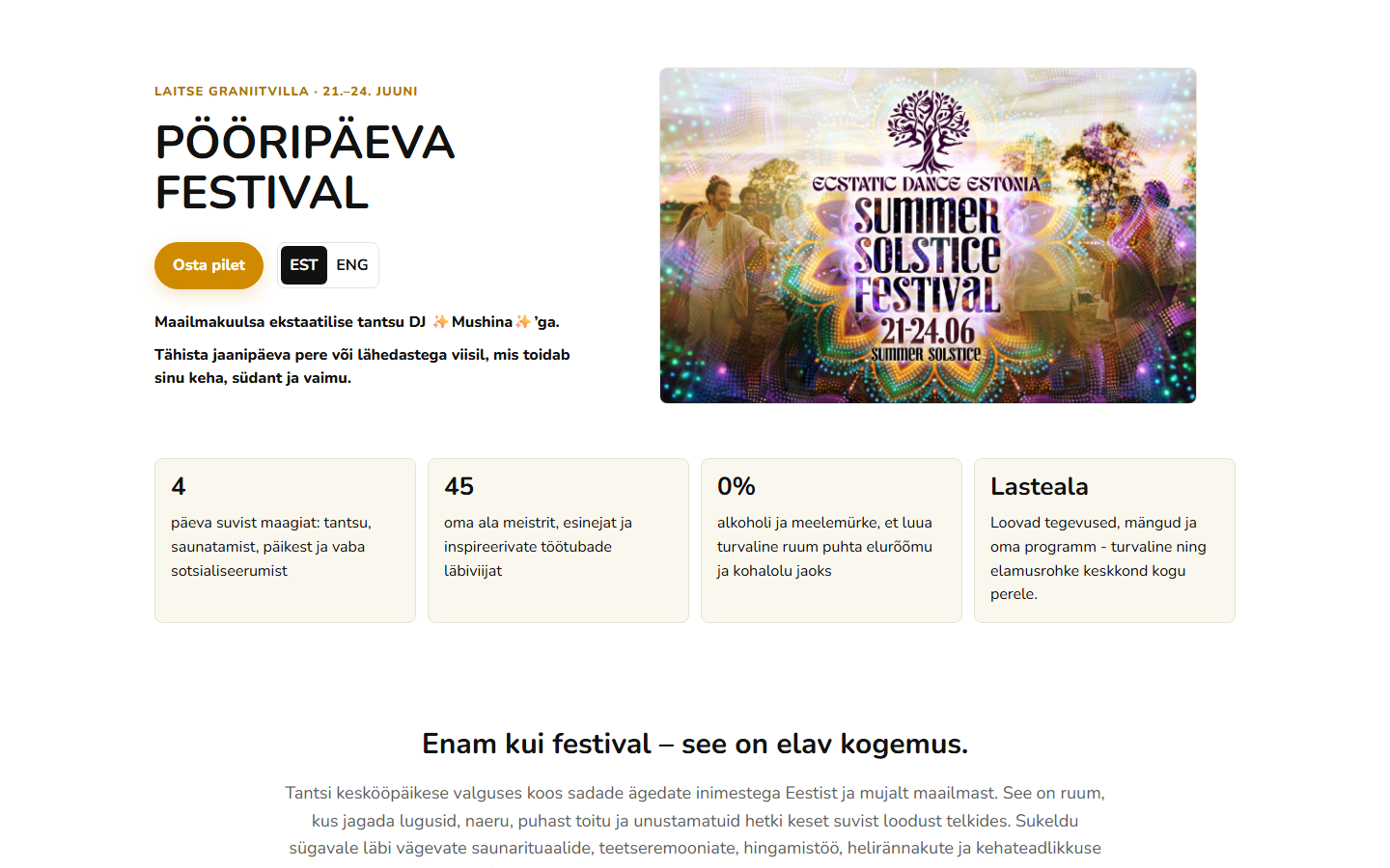 Ecstatic Dance Estonia – festivali kava