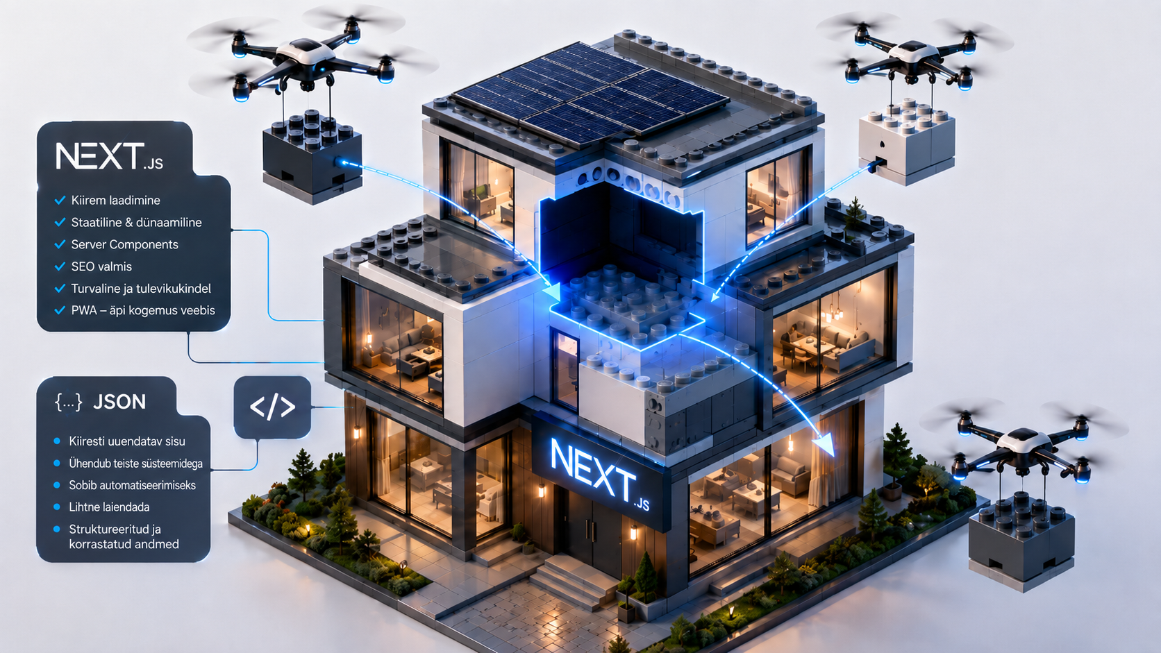 Next.js modulaarne struktuur – piirideta koduleht