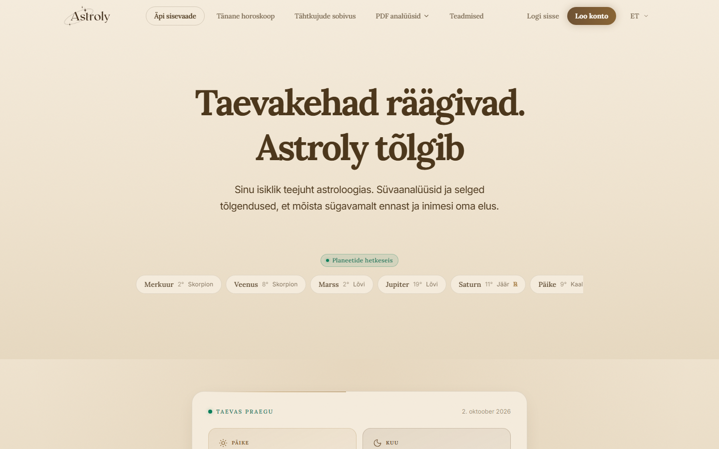 Astroly.ee – astroloogia veebiäpp